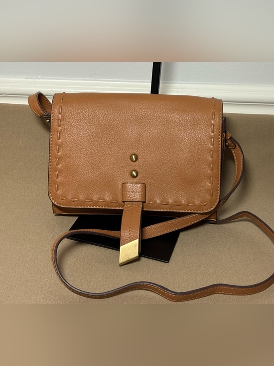 Lodis Handbags - LODIS Leather Front Flap Danica Crossbody Bag - Tan